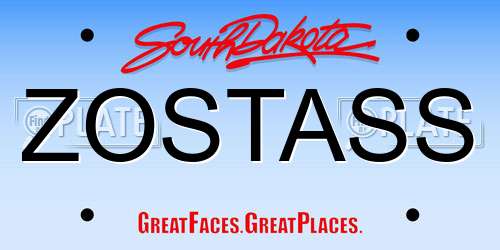 ZOSTASS South Dakota License Plate