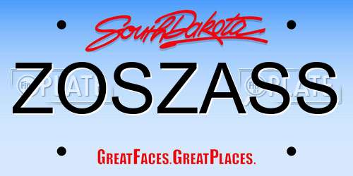 ZOSZASS South Dakota License Plate