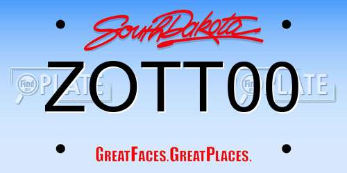 ZOTT00 South Dakota License Plate