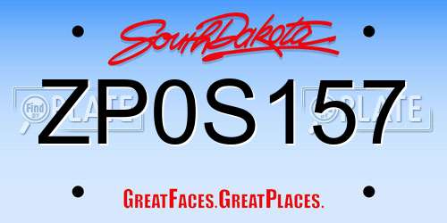 ZP0S157 South Dakota License Plate