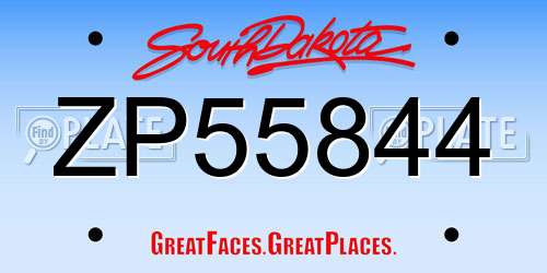 ZP55844 South Dakota License Plate