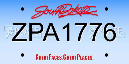ZPA1776 South Dakota License Plate