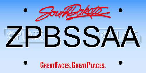 ZPBSSAA South Dakota License Plate