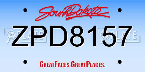 ZPD8157 South Dakota License Plate