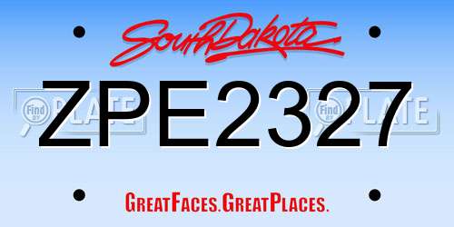 ZPE2327 South Dakota License Plate