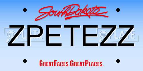 ZPETEZZ South Dakota License Plate