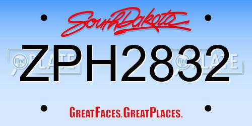 ZPH2832 South Dakota License Plate