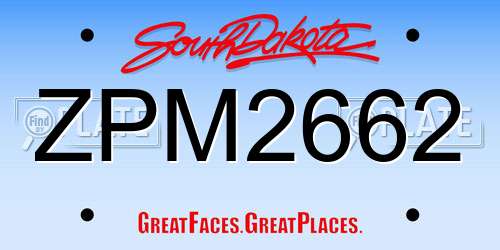ZPM2662 South Dakota License Plate