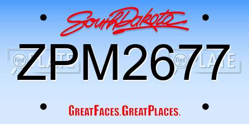 ZPM2677 South Dakota License Plate