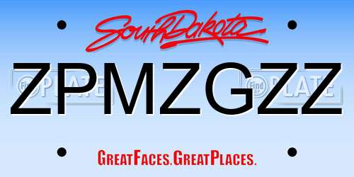 ZPMZGZZ South Dakota License Plate