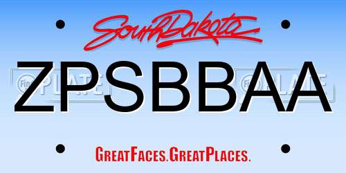 ZPSBBAA South Dakota License Plate