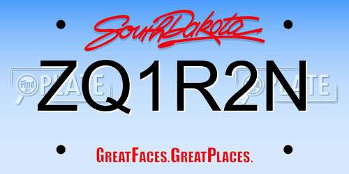 ZQ1R2N South Dakota License Plate
