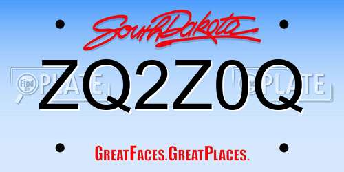 ZQ2Z0Q South Dakota License Plate