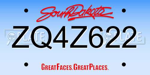 ZQ4Z622 South Dakota License Plate