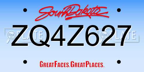 ZQ4Z627 South Dakota License Plate