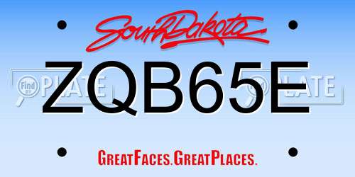 ZQB65E South Dakota License Plate