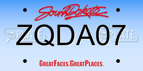 ZQDA07 South Dakota License Plate