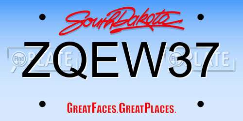 ZQEW37 South Dakota License Plate
