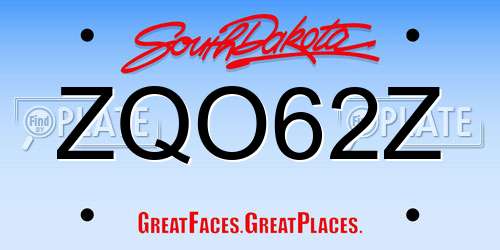 ZQO62Z South Dakota License Plate