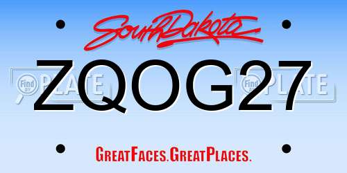 ZQOG27 South Dakota License Plate