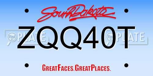ZQQ40T South Dakota License Plate
