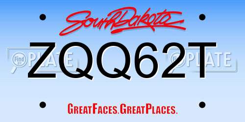ZQQ62T South Dakota License Plate
