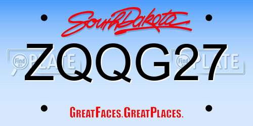 ZQQG27 South Dakota License Plate