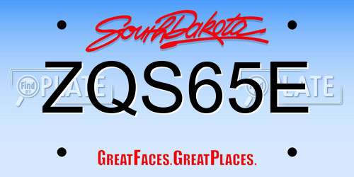 ZQS65E South Dakota License Plate