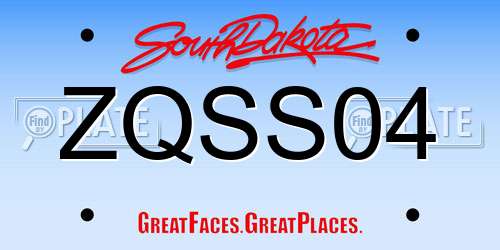 ZQSS04 South Dakota License Plate