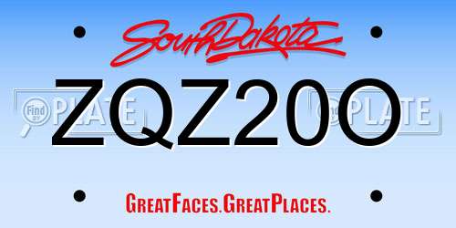 ZQZ20O South Dakota License Plate