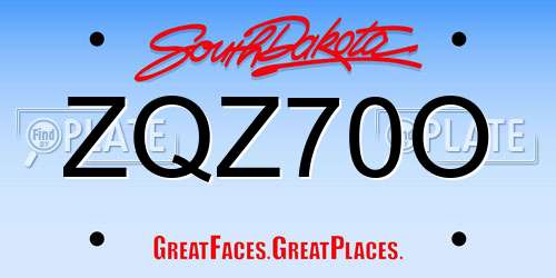 ZQZ70O South Dakota License Plate