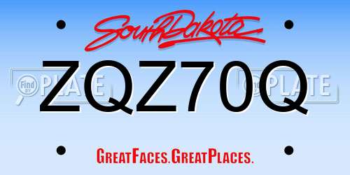 ZQZ70Q South Dakota License Plate