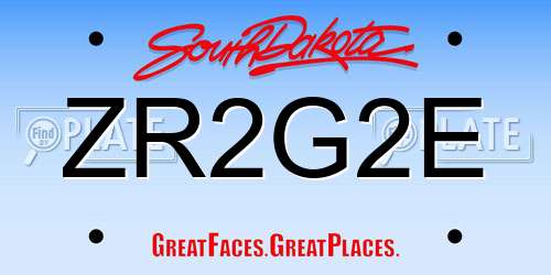 ZR2G2E South Dakota License Plate