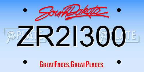 ZR2I300 South Dakota License Plate