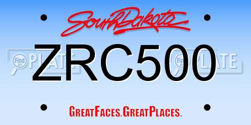 ZRC500 South Dakota License Plate