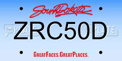 ZRC50D South Dakota License Plate