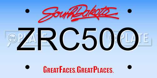 ZRC50O South Dakota License Plate
