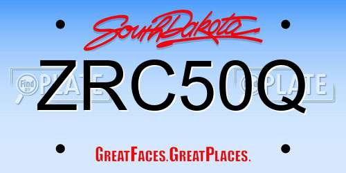 ZRC50Q South Dakota License Plate