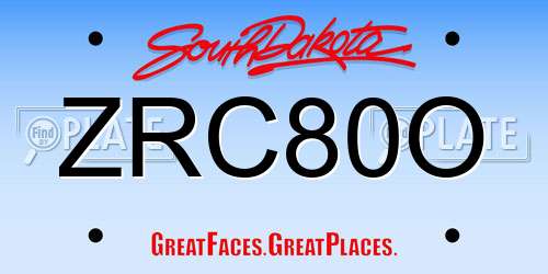 ZRC80O South Dakota License Plate