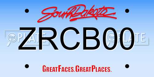 ZRCB00 South Dakota License Plate