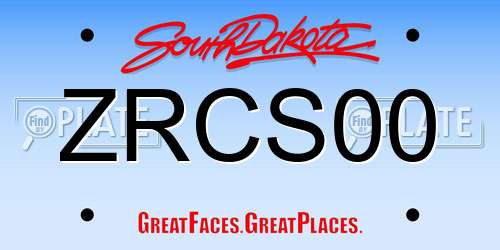 ZRCS00 South Dakota License Plate
