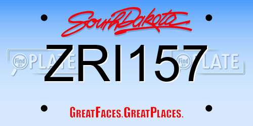 ZRI157 South Dakota License Plate