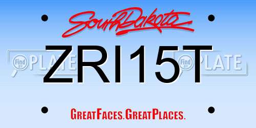 ZRI15T South Dakota License Plate