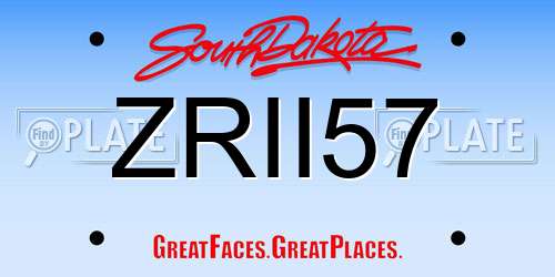 ZRII57 South Dakota License Plate