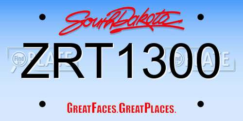 ZRT1300 South Dakota License Plate