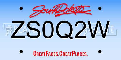 ZS0Q2W South Dakota License Plate