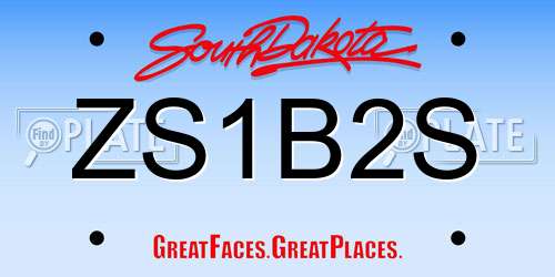 ZS1B2S South Dakota License Plate