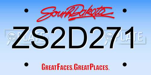 ZS2D271 South Dakota License Plate