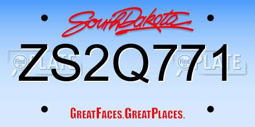 ZS2Q771 South Dakota License Plate
