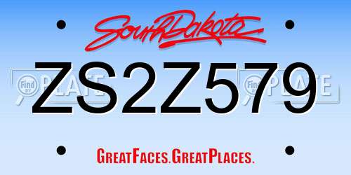 ZS2Z579 South Dakota License Plate